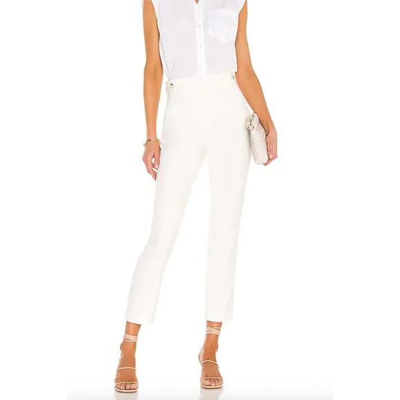 Veronica Beard Pants Womens 2 White Gamila Straight Leg‎ Classic Trouser